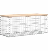 VidaXL Tuinbank Schanskorfontwerp 103x44x42 cm massief grenenhout