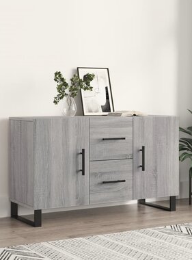 VidaXL Dressoir 100x36x60 cm bewerkt hout grijs sonoma eikenkleurig