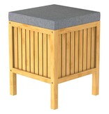 VidaXL 2-in-1 Wasmand met zitkussen 39x39x52,5 cm bamboe