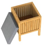 VidaXL 2-in-1 Wasmand met zitkussen 39x39x52,5 cm bamboe