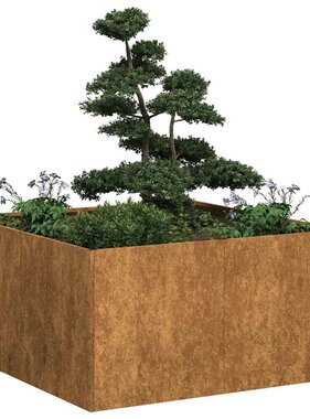 VidaXL Plantenbak roestig 80x80x40 cm weervast staal