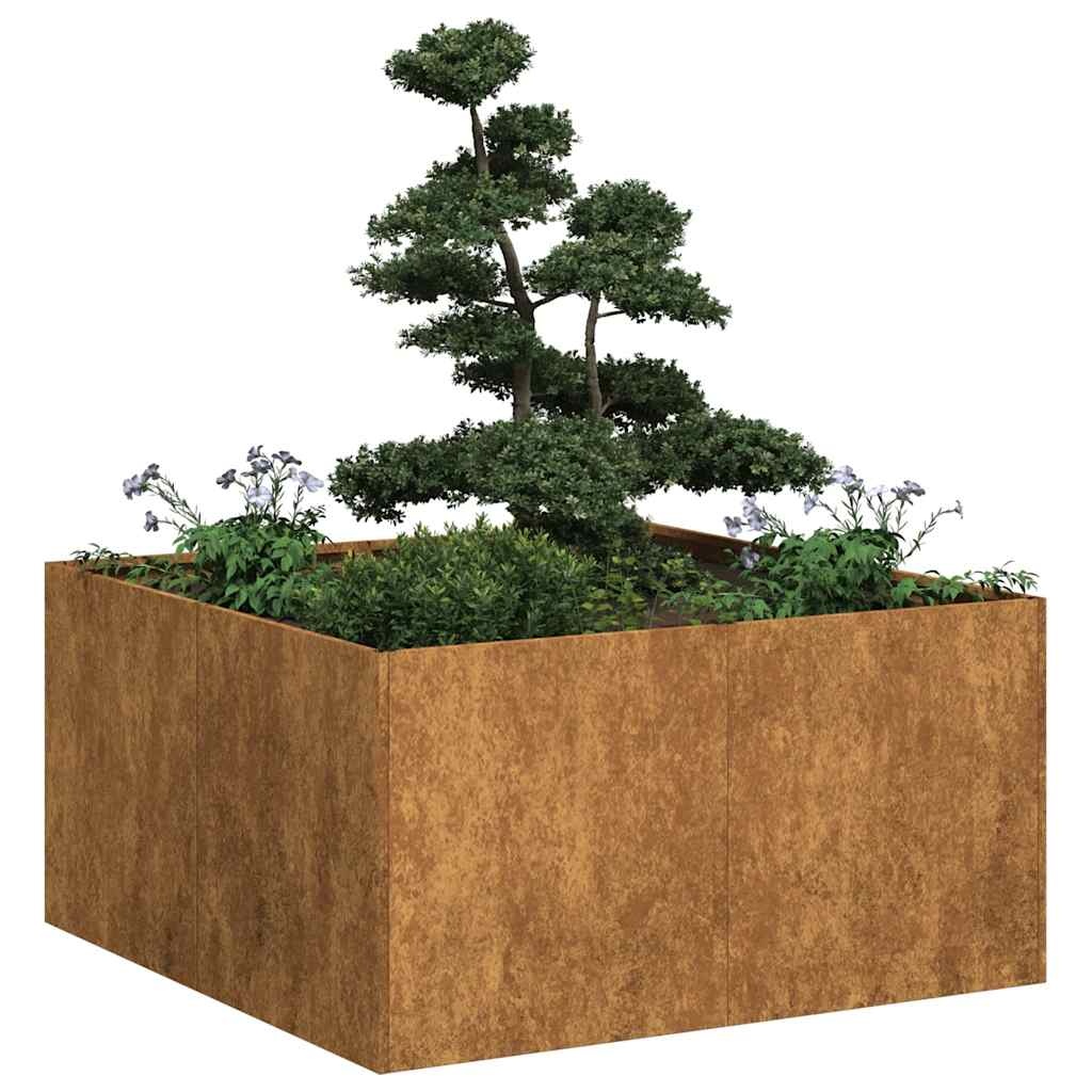 VidaXL Plantenbak roestig 80x80x40 cm weervast staal