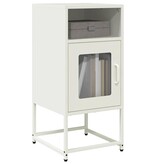 VidaXL Nachtkastje 36x39x78 cm koudgewalst staal wit