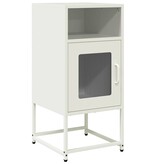 VidaXL Nachtkastje 36x39x78 cm koudgewalst staal wit