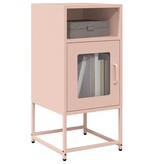 VidaXL Nachtkastje 36x39x78 cm koudgewalst staal roze