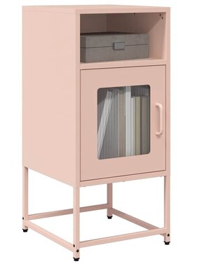 VidaXL Nachtkastje 36x39x78 cm koudgewalst staal roze