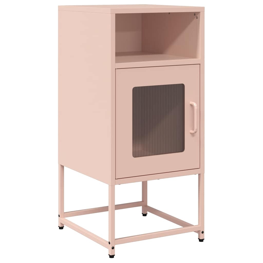 VidaXL Nachtkastje 36x39x78 cm koudgewalst staal roze