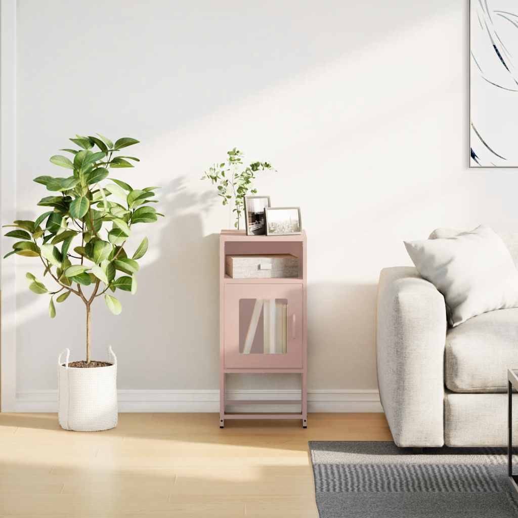VidaXL Nachtkastje 36x39x78 cm koudgewalst staal roze