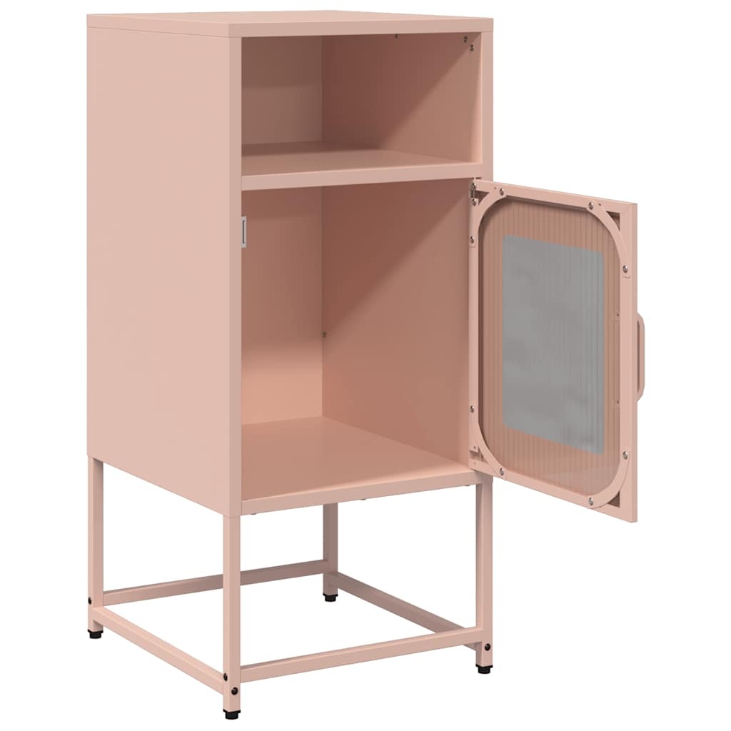 VidaXL Nachtkastje 36x39x78 cm koudgewalst staal roze
