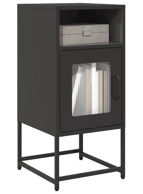 VidaXL Nachtkastje 36x39x78 cm koudgewalst staal zwart