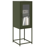 VidaXL Dressoir 36x39x107 cm koudgewalst staal olijfgroen