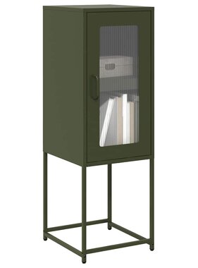 VidaXL Dressoir 36x39x107 cm koudgewalst staal olijfgroen