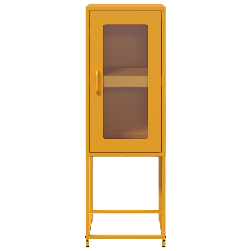 VidaXL Dressoir 36x39x107 cm koudgewalst staal mosterdgeel
