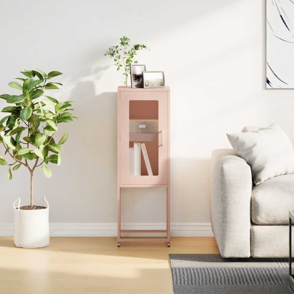 VidaXL Dressoir 36x39x107 cm koudgewalst staal roze