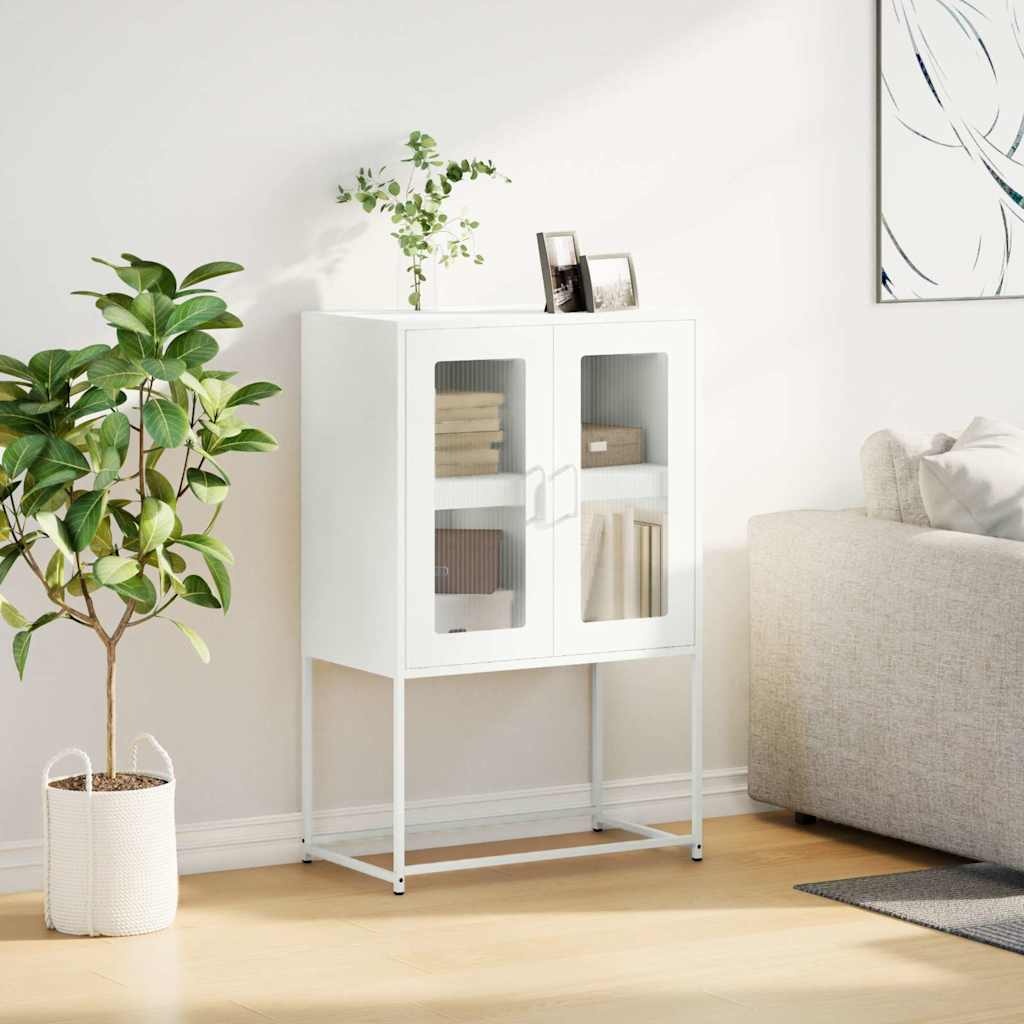 VidaXL Hoge kast 68x39x107 cm staal wit