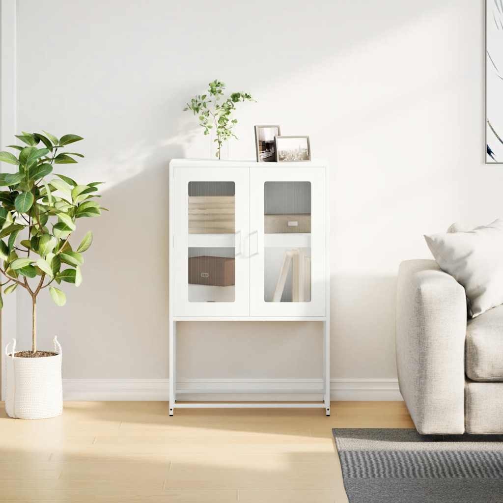 VidaXL Hoge kast 68x39x107 cm staal wit