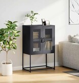 VidaXL Hoge kast 68x39x107 cm staal antracietkleurig