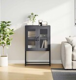 VidaXL Hoge kast 68x39x107 cm staal antracietkleurig