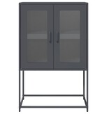 VidaXL Hoge kast 68x39x107 cm staal antracietkleurig