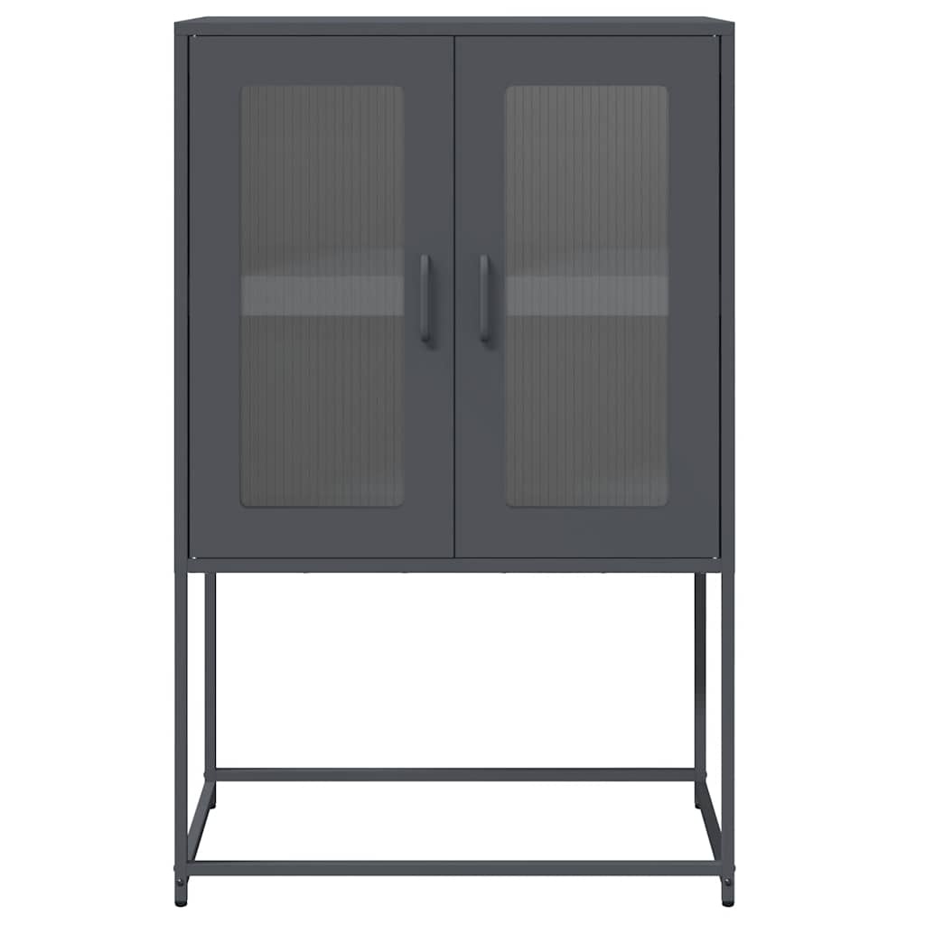 VidaXL Hoge kast 68x39x107 cm staal antracietkleurig