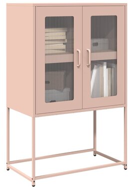 VidaXL Hoge kast 68x39x107 cm staal roze