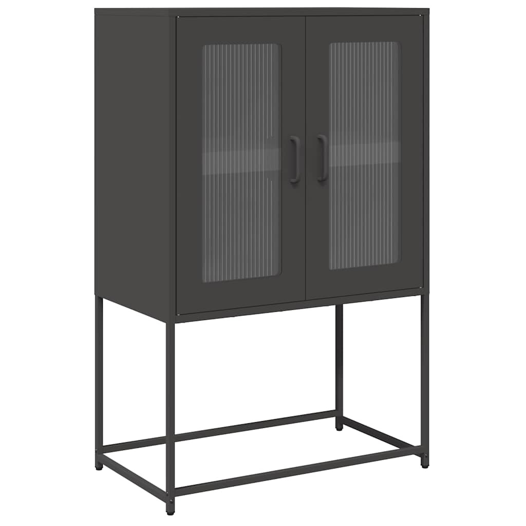 VidaXL Hoge kast 68x39x107 cm staal zwart