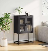 VidaXL Hoge kast 68x39x107 cm staal zwart