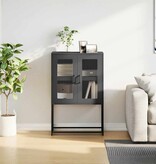 VidaXL Hoge kast 68x39x107 cm staal zwart