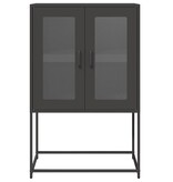 VidaXL Hoge kast 68x39x107 cm staal zwart