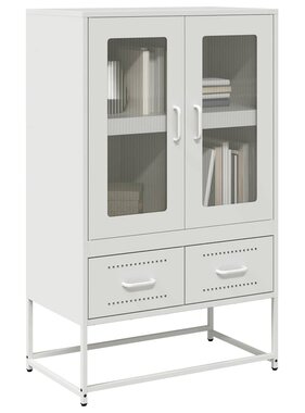 VidaXL Hoge kast 68x39x111,5 cm staal wit