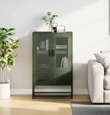 VidaXL Hoge kast 68x39x111,5 cm staal olijfgroen