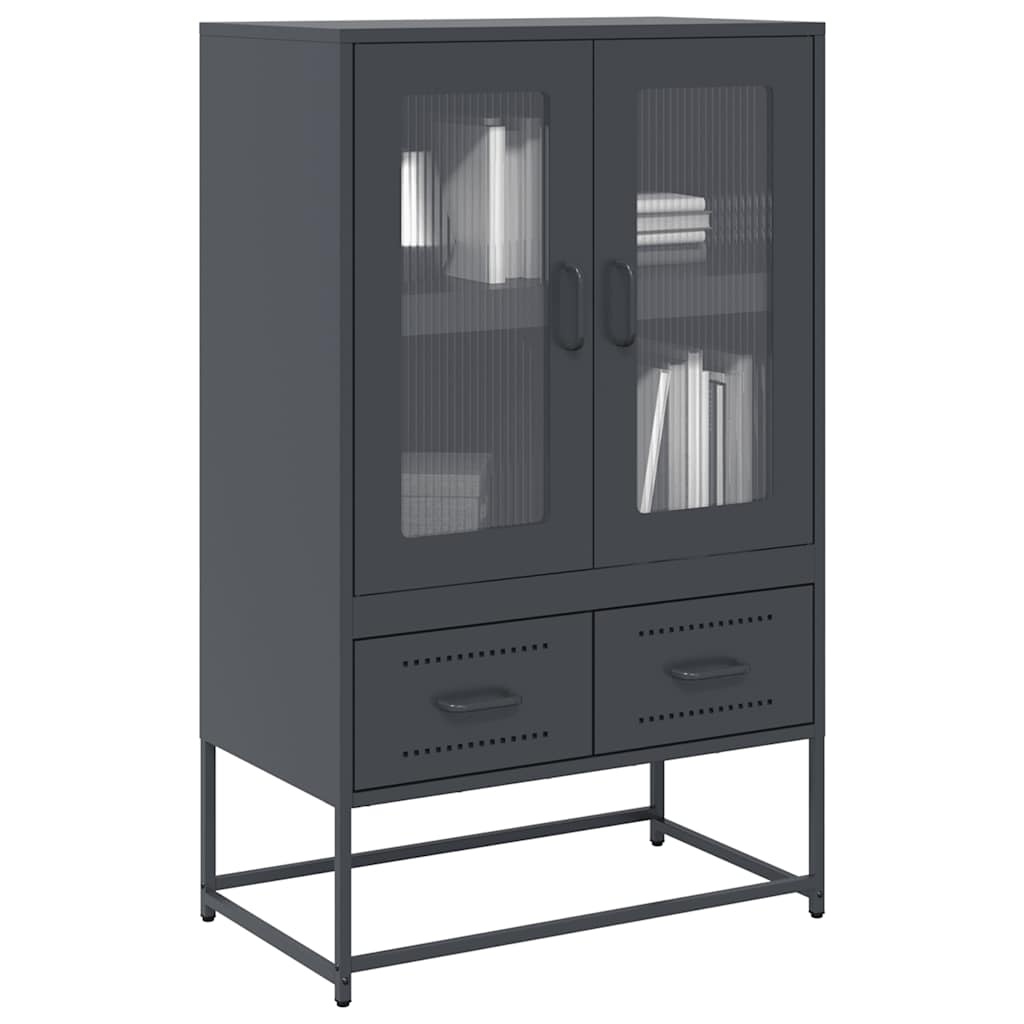 VidaXL Hoge kast 68x39x111,5 cm staal antracietkleurig