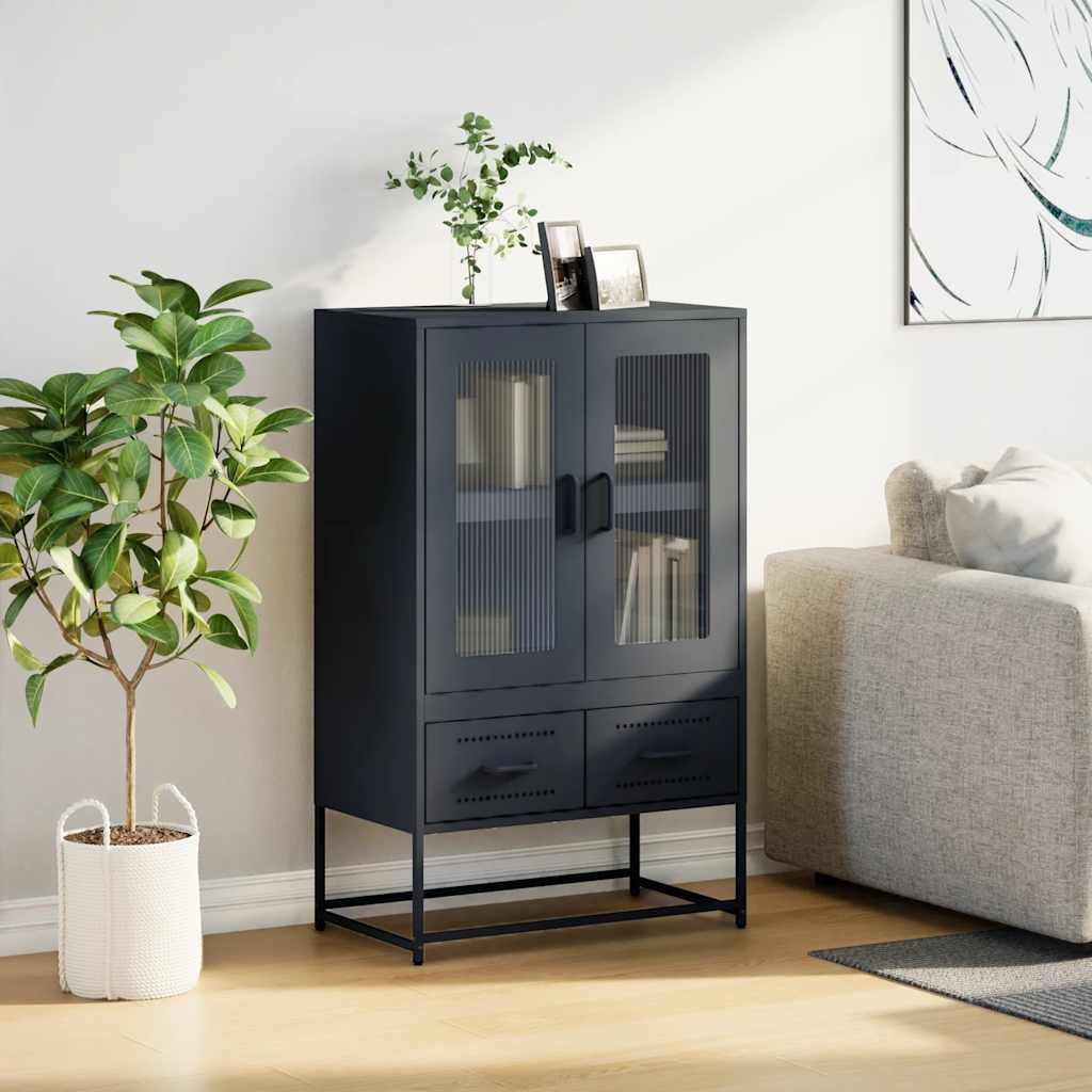VidaXL Hoge kast 68x39x111,5 cm staal antracietkleurig