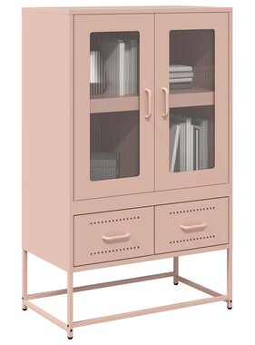 VidaXL Hoge kast 68x39x111,5 cm staal roze