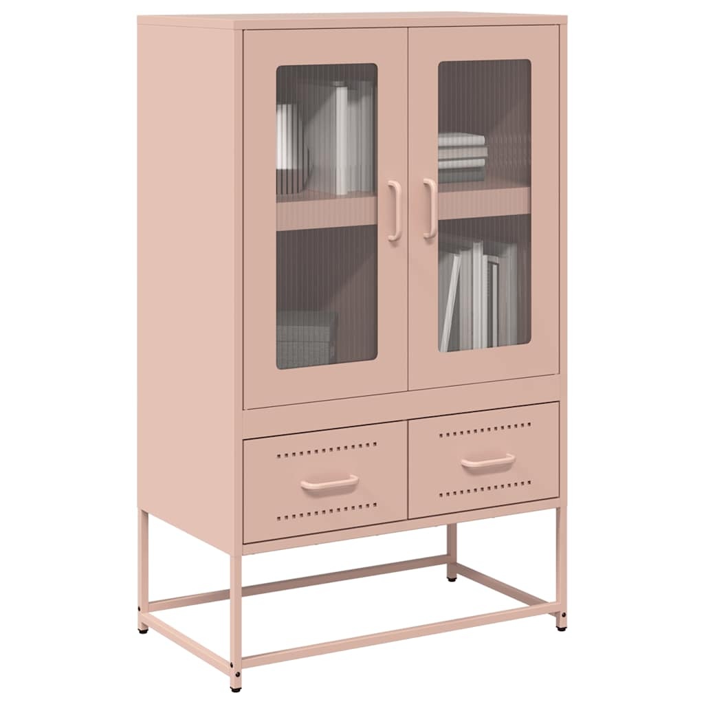 VidaXL Hoge kast 68x39x111,5 cm staal roze