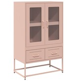 VidaXL Hoge kast 68x39x111,5 cm staal roze