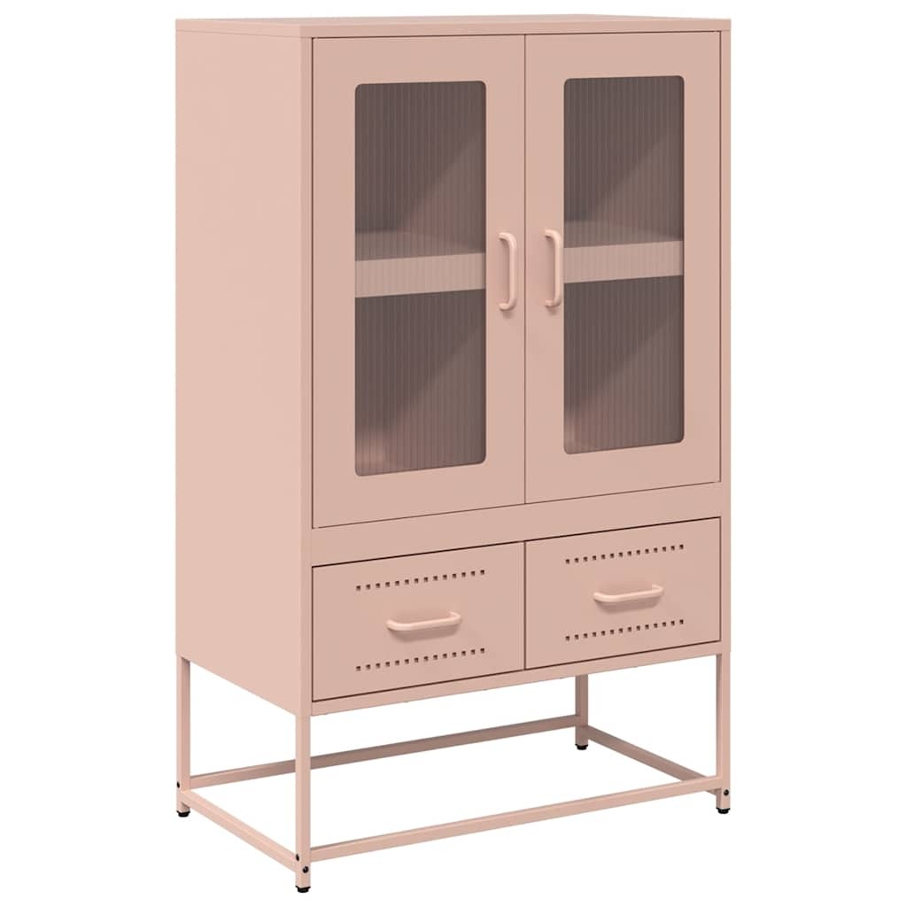 VidaXL Hoge kast 68x39x111,5 cm staal roze