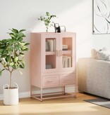 VidaXL Hoge kast 68x39x111,5 cm staal roze