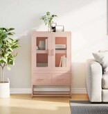 VidaXL Hoge kast 68x39x111,5 cm staal roze