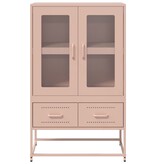 VidaXL Hoge kast 68x39x111,5 cm staal roze
