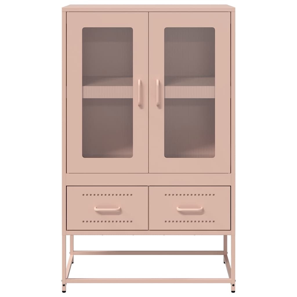 VidaXL Hoge kast 68x39x111,5 cm staal roze