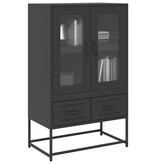 VidaXL Hoge kast 68x39x111,5 cm staal zwart