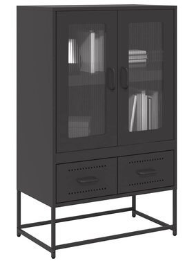 VidaXL Hoge kast 68x39x111,5 cm staal zwart