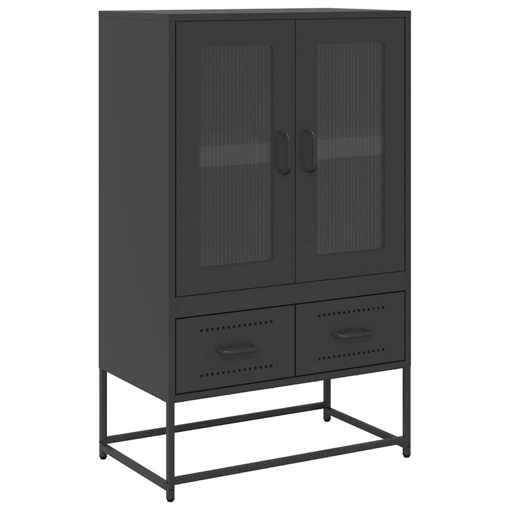 VidaXL Hoge kast 68x39x111,5 cm staal zwart