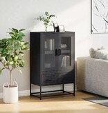 VidaXL Hoge kast 68x39x111,5 cm staal zwart