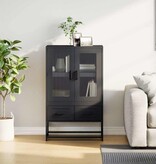VidaXL Hoge kast 68x39x111,5 cm staal zwart