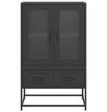 VidaXL Hoge kast 68x39x111,5 cm staal zwart