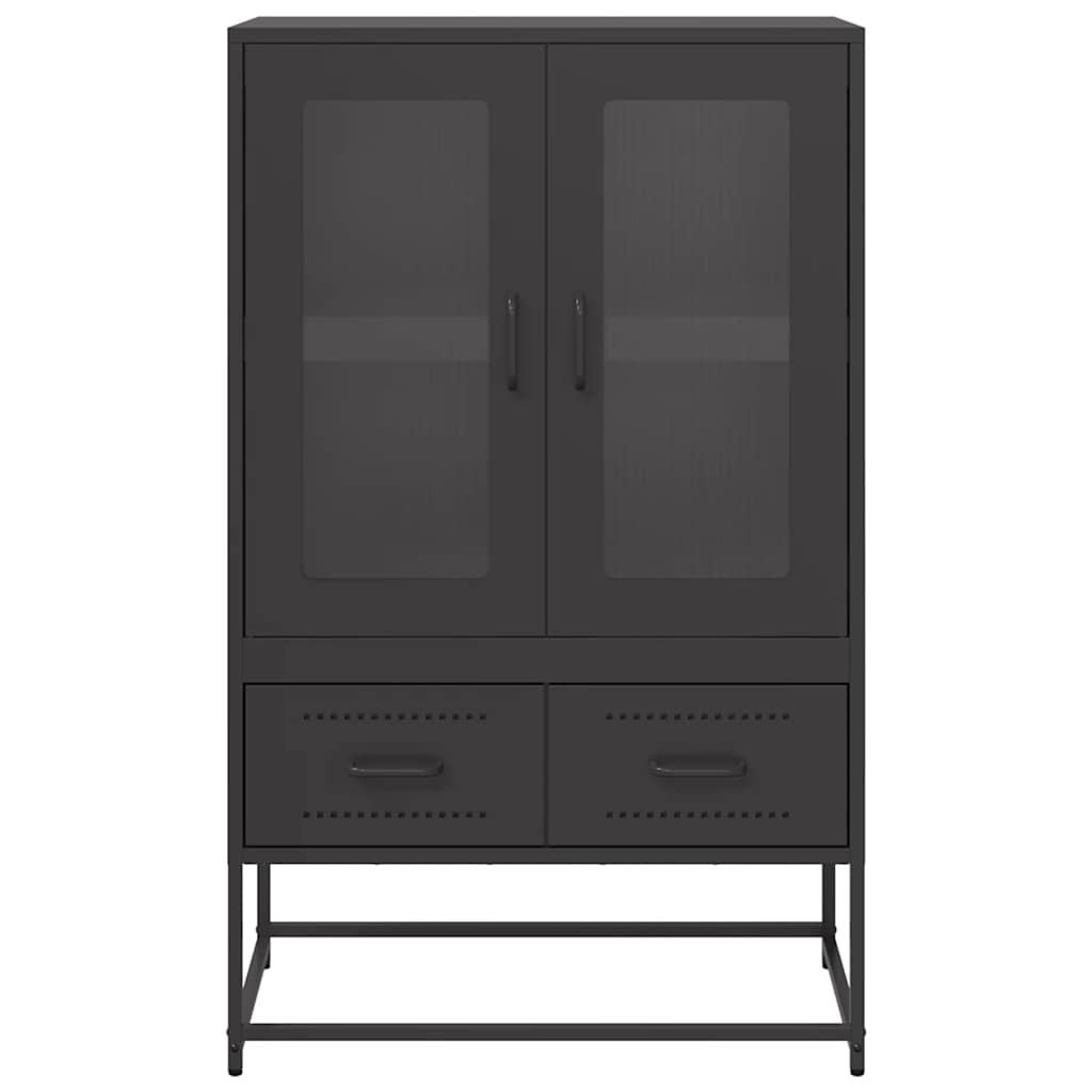 VidaXL Hoge kast 68x39x111,5 cm staal zwart