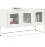 VidaXL Tv-meubel 100,5x39x60,5 cm koudgewalst staal wit