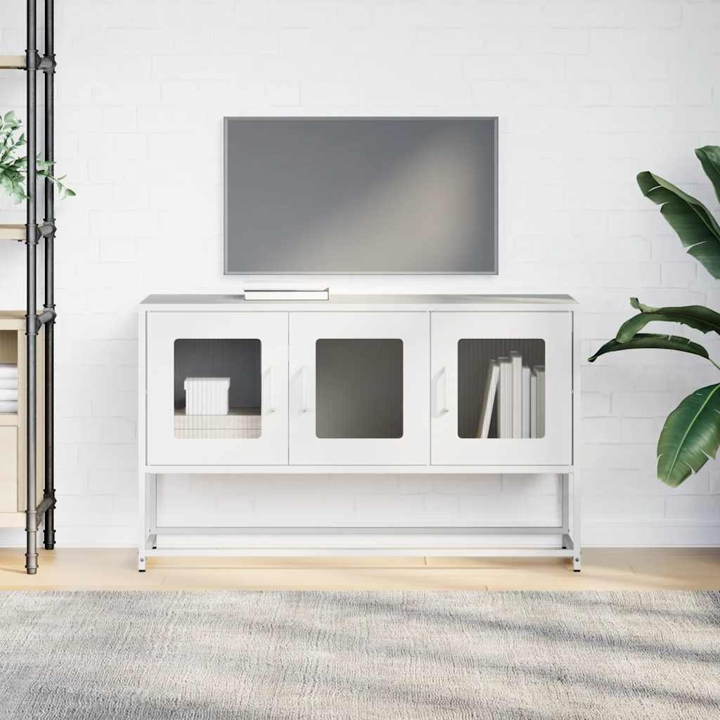 VidaXL Tv-meubel 100,5x39x60,5 cm koudgewalst staal wit
